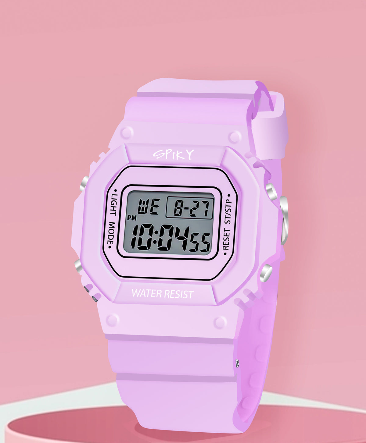 Spiky Rectangle Sports Digital Watch - Purple