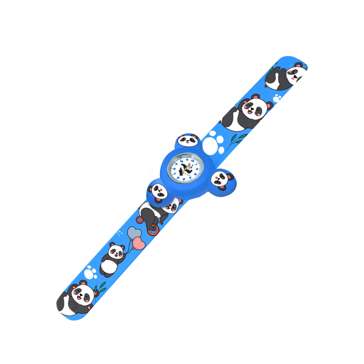 Spiky Rotating Panda Glowing Light Spinner Analog Watch - Blue