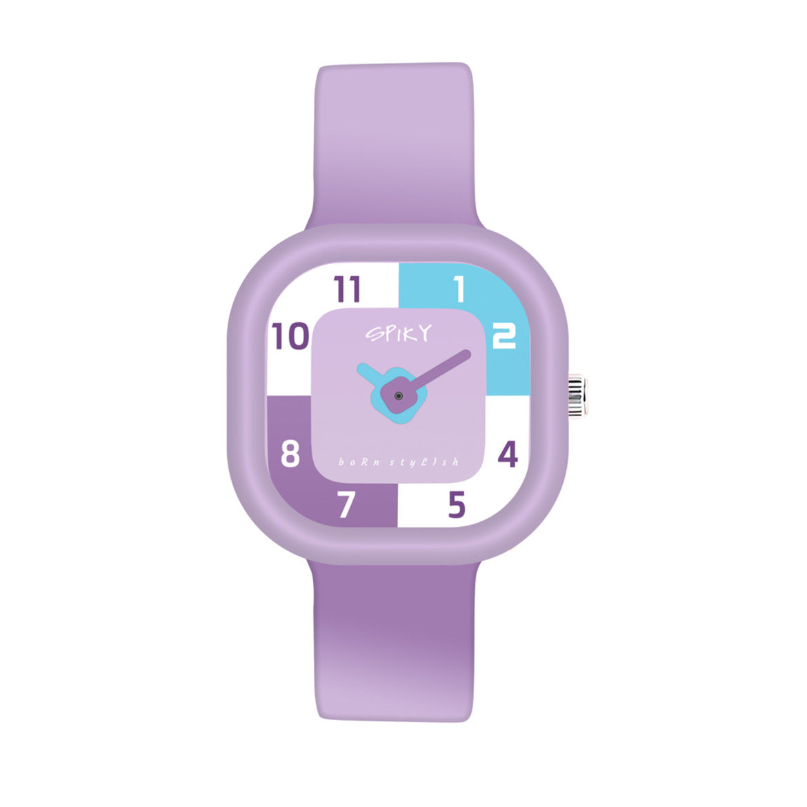 Spiky Square Analog Watch for Kids - Purple