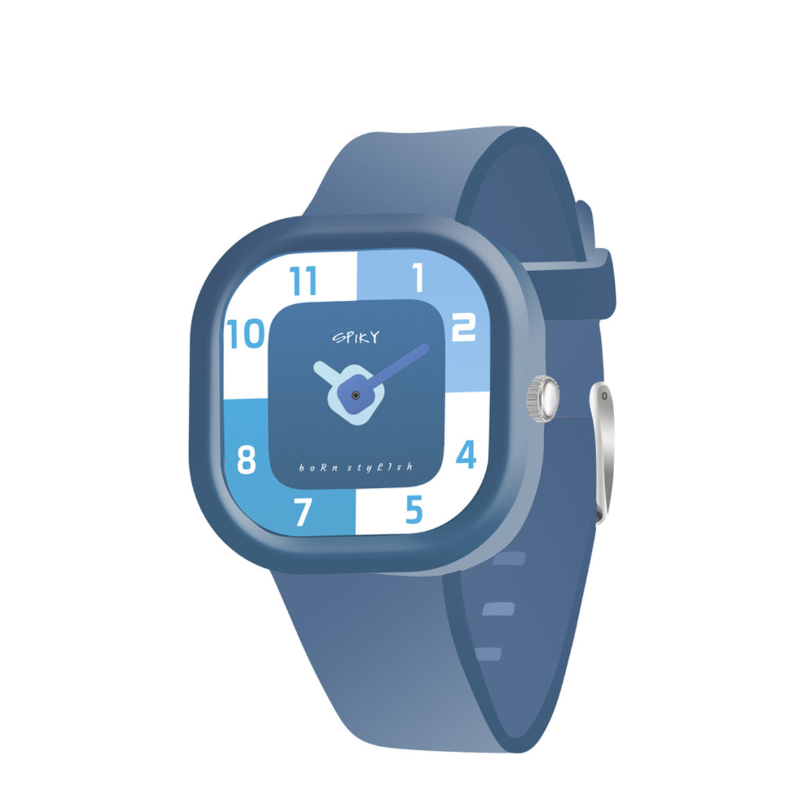 Spiky Square Analog Watch for Kids - Blue