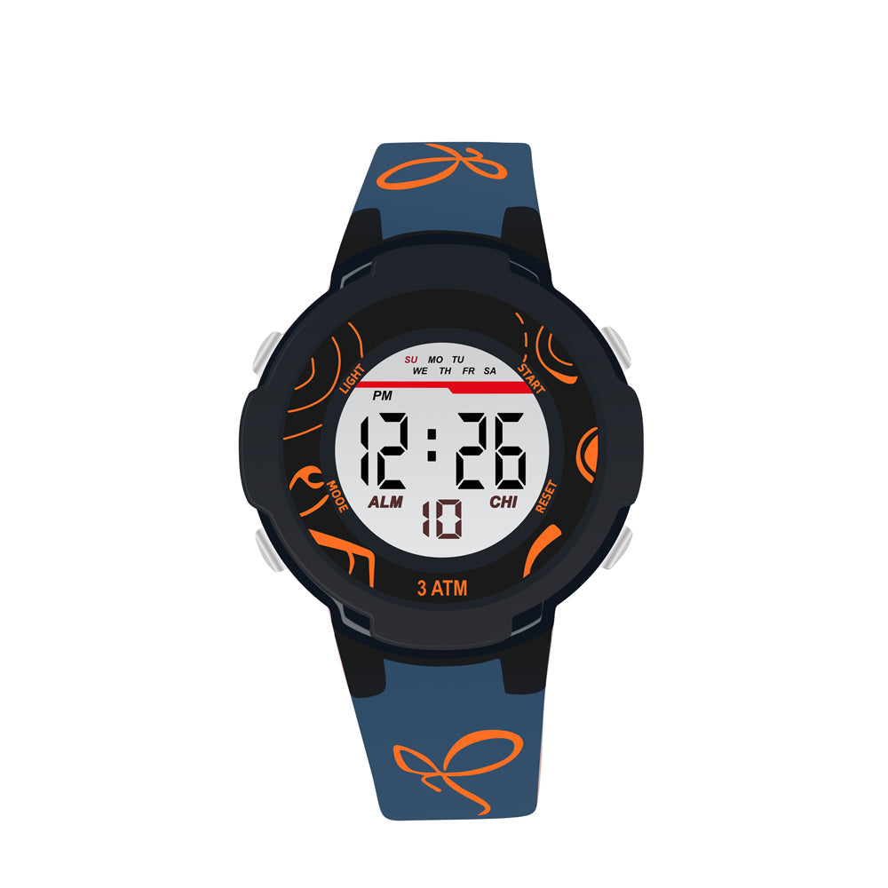 Spiky Sports Printed Strap Digital Watch - Blue