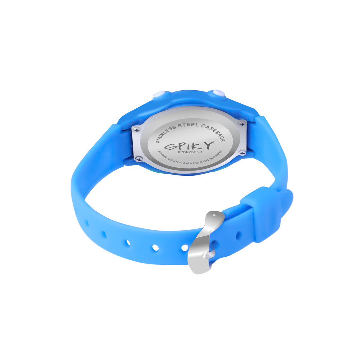 Spiky Round Digital Sports Watch - Blue