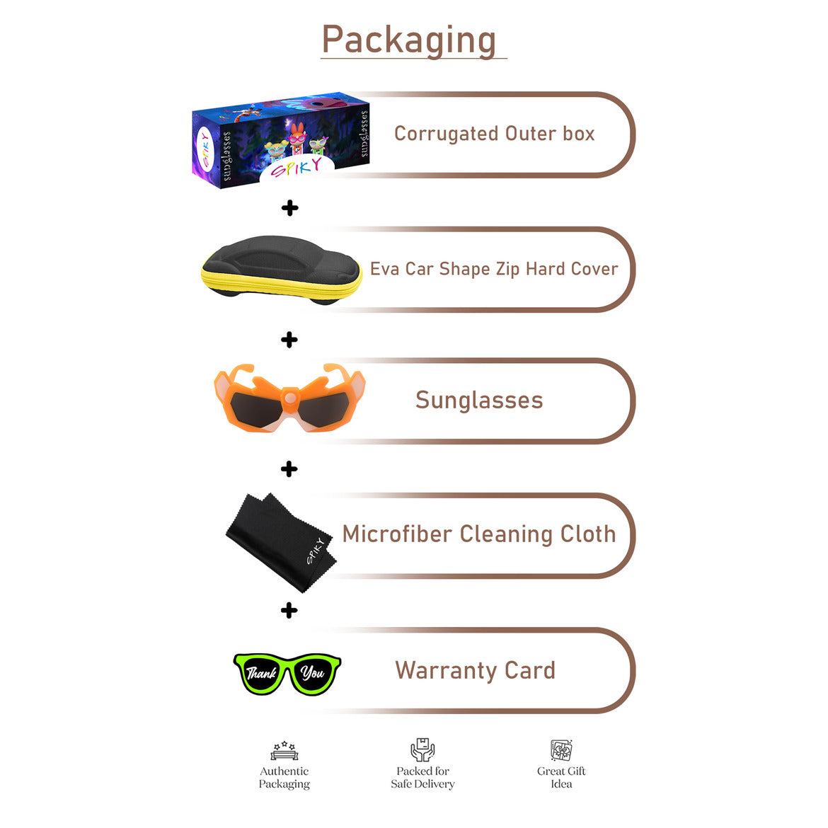 Spiky Robot UV Protected Sunglass - Orange